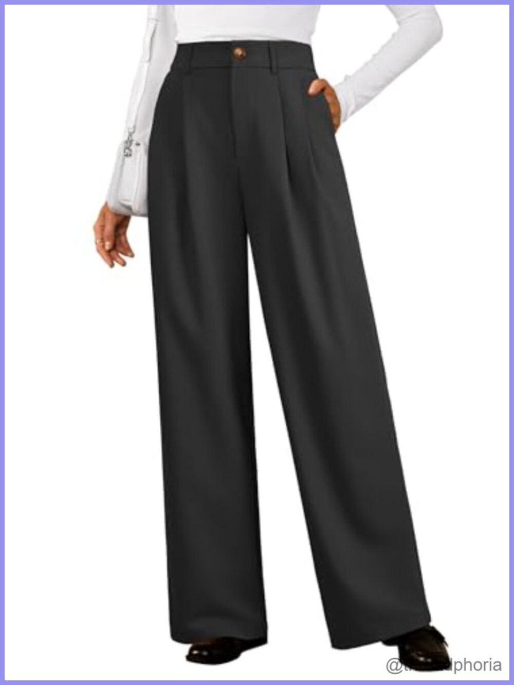 Wool Blend Straight Leg Business Casual Pants